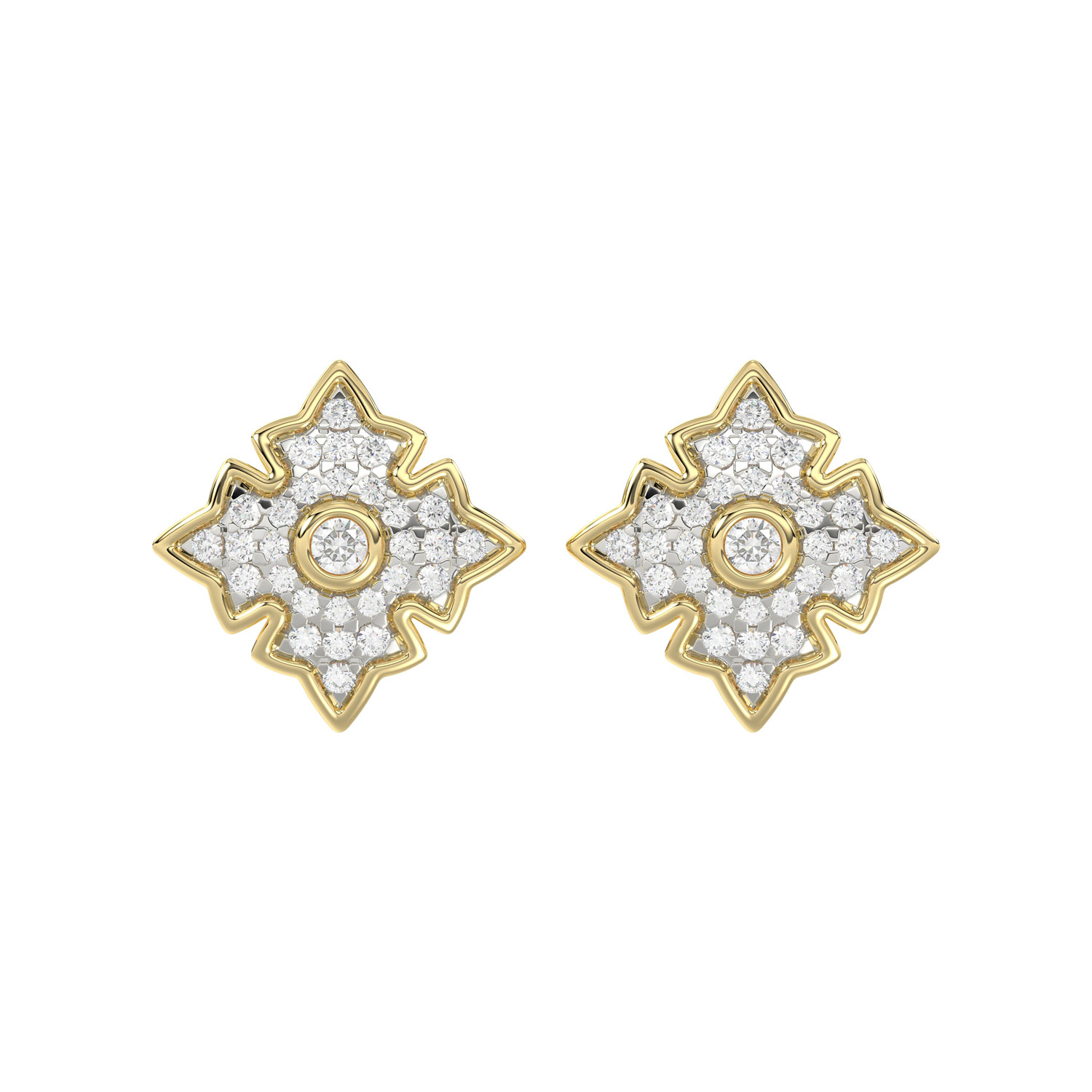 LADIES EARRING 0.25CT ROUND DIAMOND 10K YELLOW GOLD 1 LADIES EARRING 0.25CT ROUND DIAMOND 10K YELLOW GOLD - Image 1