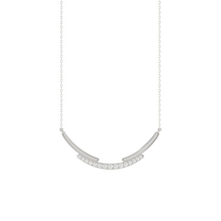 LADIES NECKLACE 0.25CT ROUND DIAMOND 14K WHITE GOLD