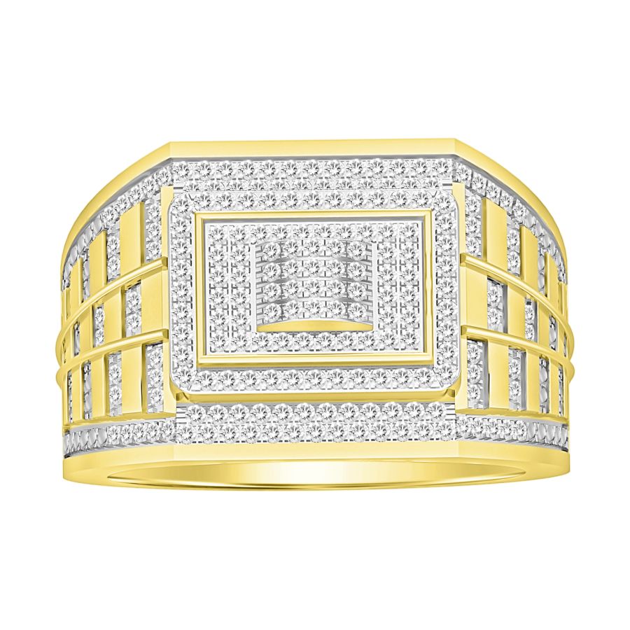 MEN'S RING 0.50CT ROUND DIAMOND 10K YELLOW GOLD 1 MEN'S RING 0.50CT ROUND DIAMOND 10K YELLOW GOLD - Image 1