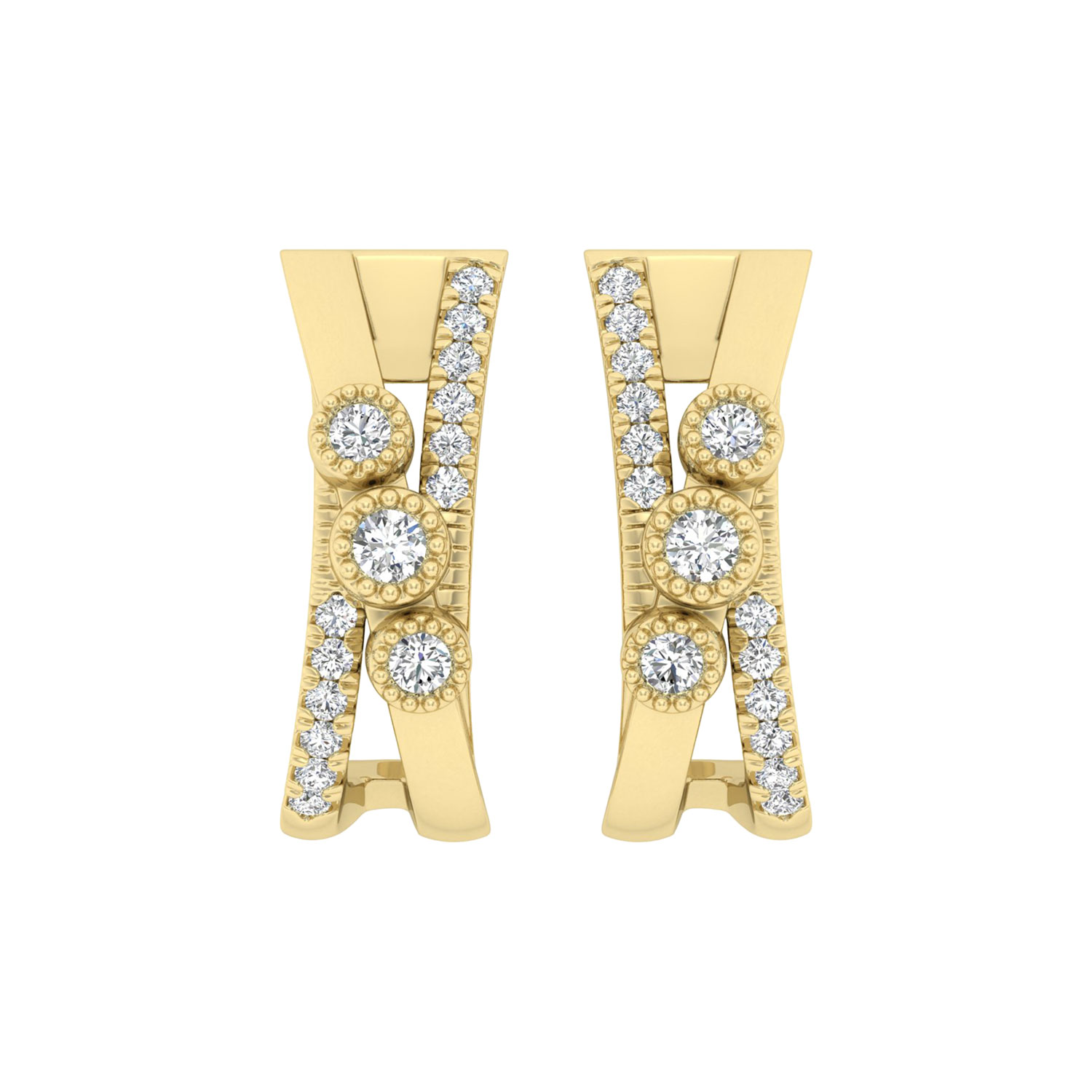 LADIES EARRINGS 0.30CT ROUND DIAMOND 10K YELLOW GOLD 1 LADIES EARRINGS 0.30CT ROUND DIAMOND 10K YELLOW GOLD - Image 1