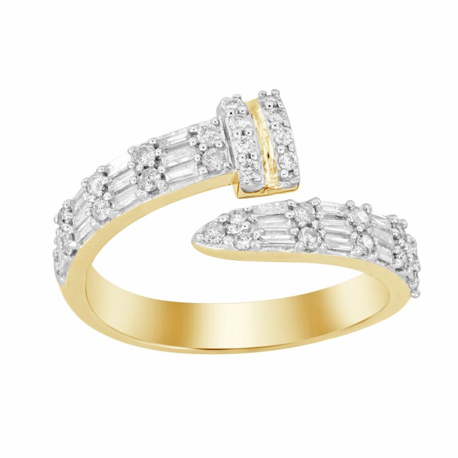 LADIES RING 0.40CT ROUND/BAGUETTE DIAMOND 14K YELLOW GOLD 1 LADIES RING 0.40CT ROUND/BAGUETTE DIAMOND 14K YELLOW GOLD - Image 1