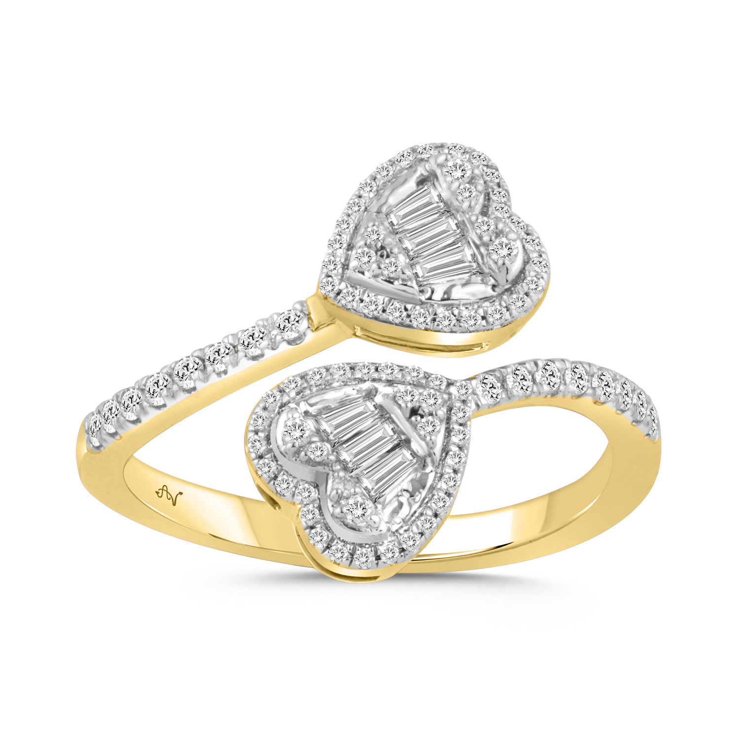 LADIES RING 0.40CT ROUND/BAGUETTE DIAMOND 14K YELLOW GOLD 1 LADIES RING 0.40CT ROUND/BAGUETTE DIAMOND 14K YELLOW GOLD - Image 1