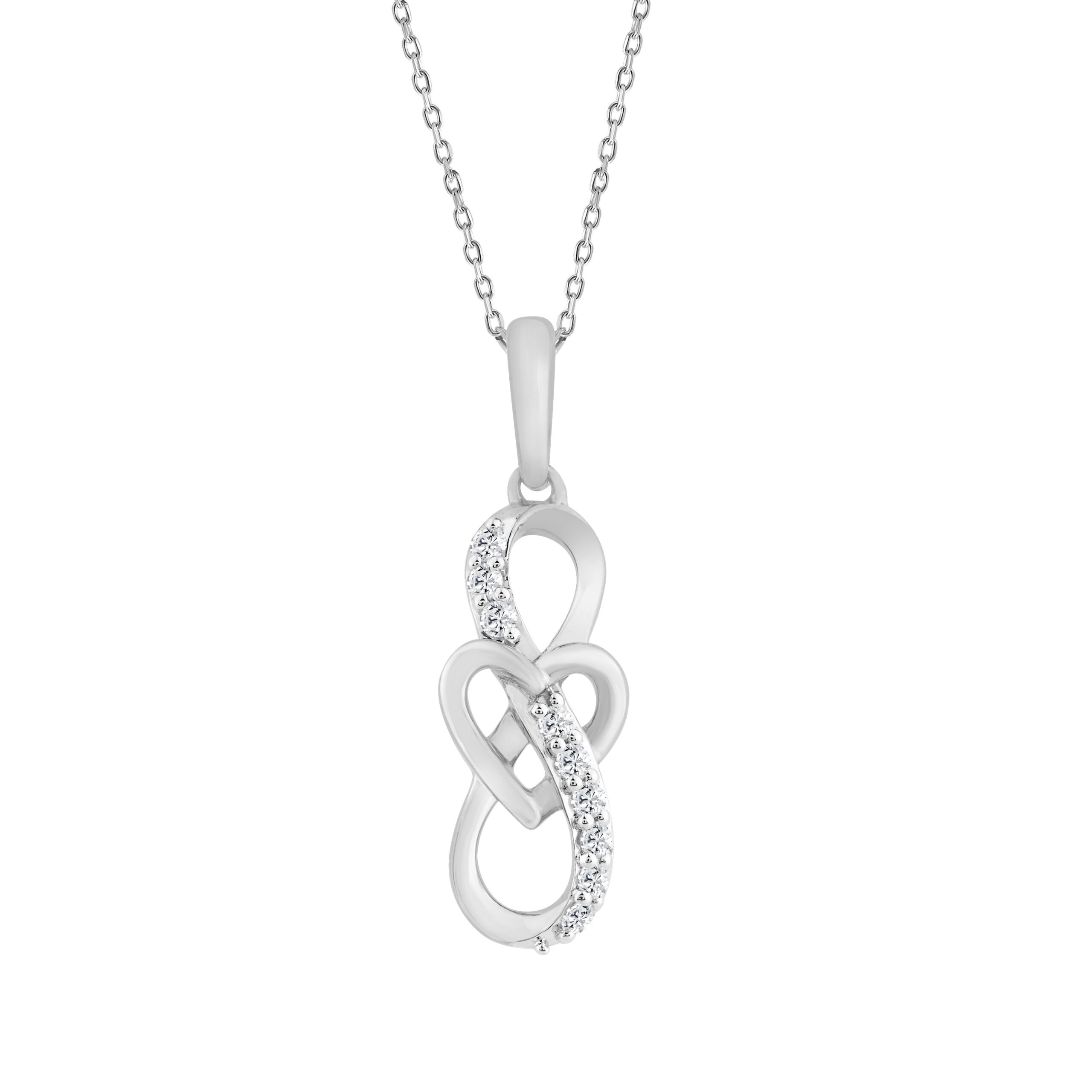 ELEGANCE 10K WHITE GOLD 0.10CT ROUND DIAMOND LADIES FASHION PENDANT WITH CHAIN 1 ELEGANCE 10K WHITE GOLD 0.10CT ROUND DIAMOND LADIES FASHION PENDANT WITH CHAIN - Image 1