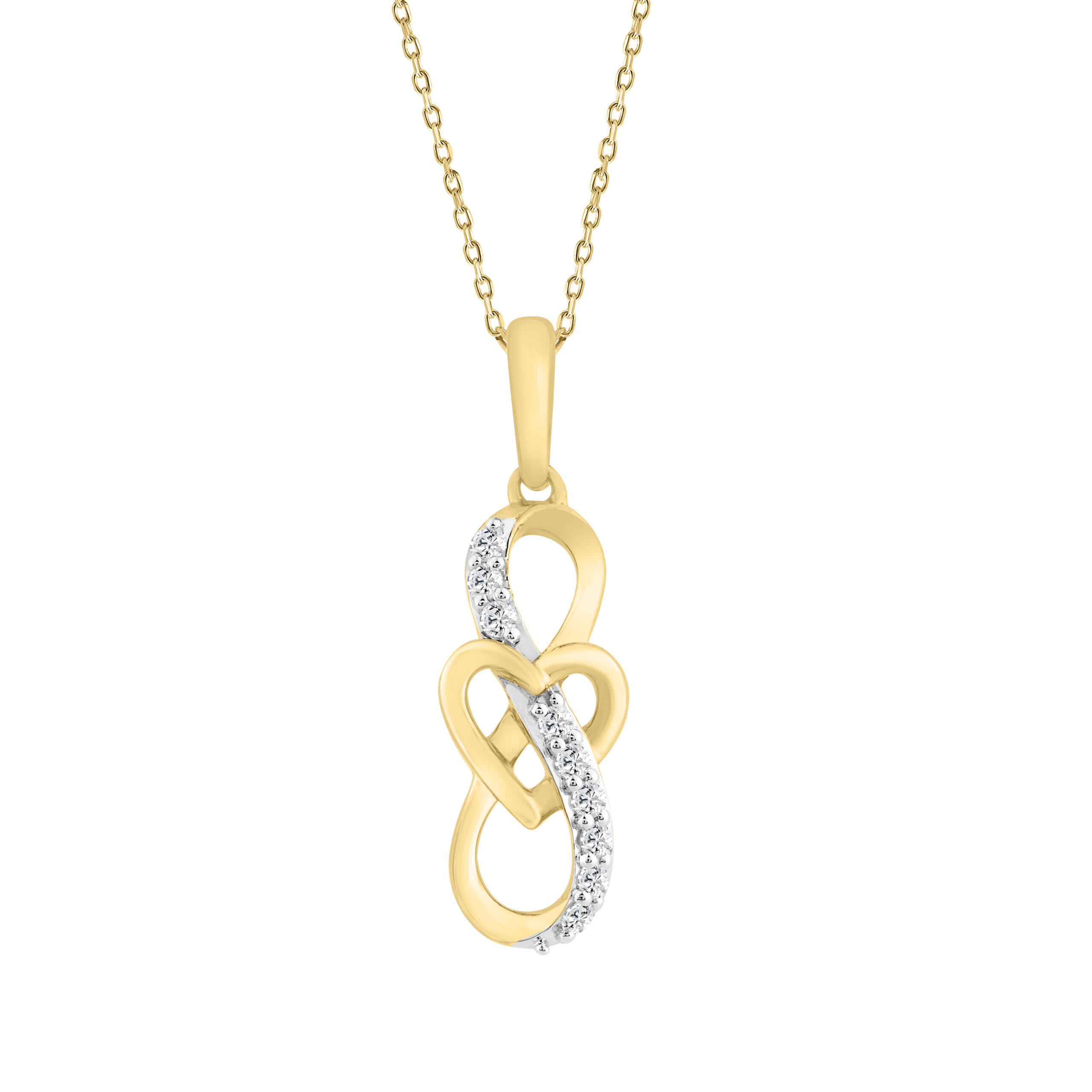 ELEGANCE 10K YELLOW GOLD 0.10CT ROUND DIAMOND LADIES FASHION PENDANT WITH CHAIN 1 ELEGANCE 10K YELLOW GOLD 0.10CT ROUND DIAMOND LADIES FASHION PENDANT WITH CHAIN - Image 1