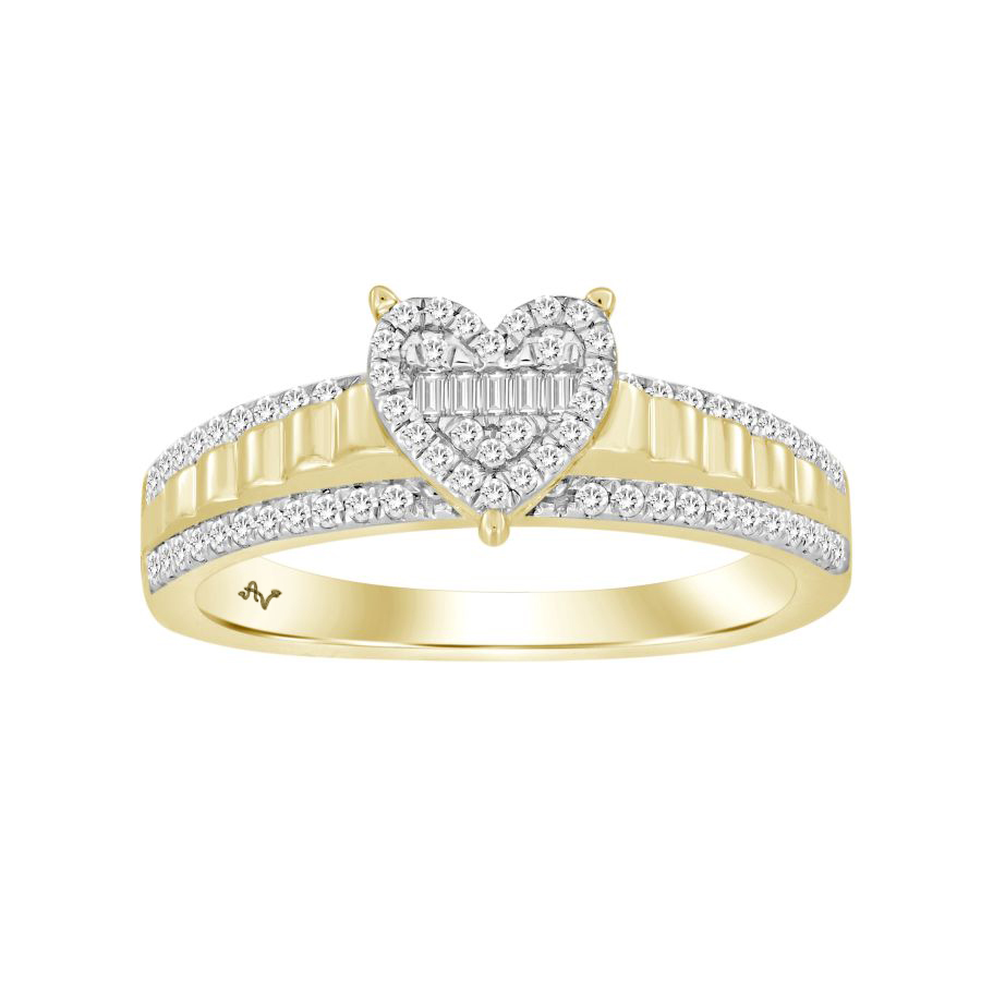 LADIES RING 0.25CT ROUND/BAGUETTE DIAMOND 10K YELLOW GOLD 1 LADIES RING 0.25CT ROUND/BAGUETTE DIAMOND 10K YELLOW GOLD - Image 1