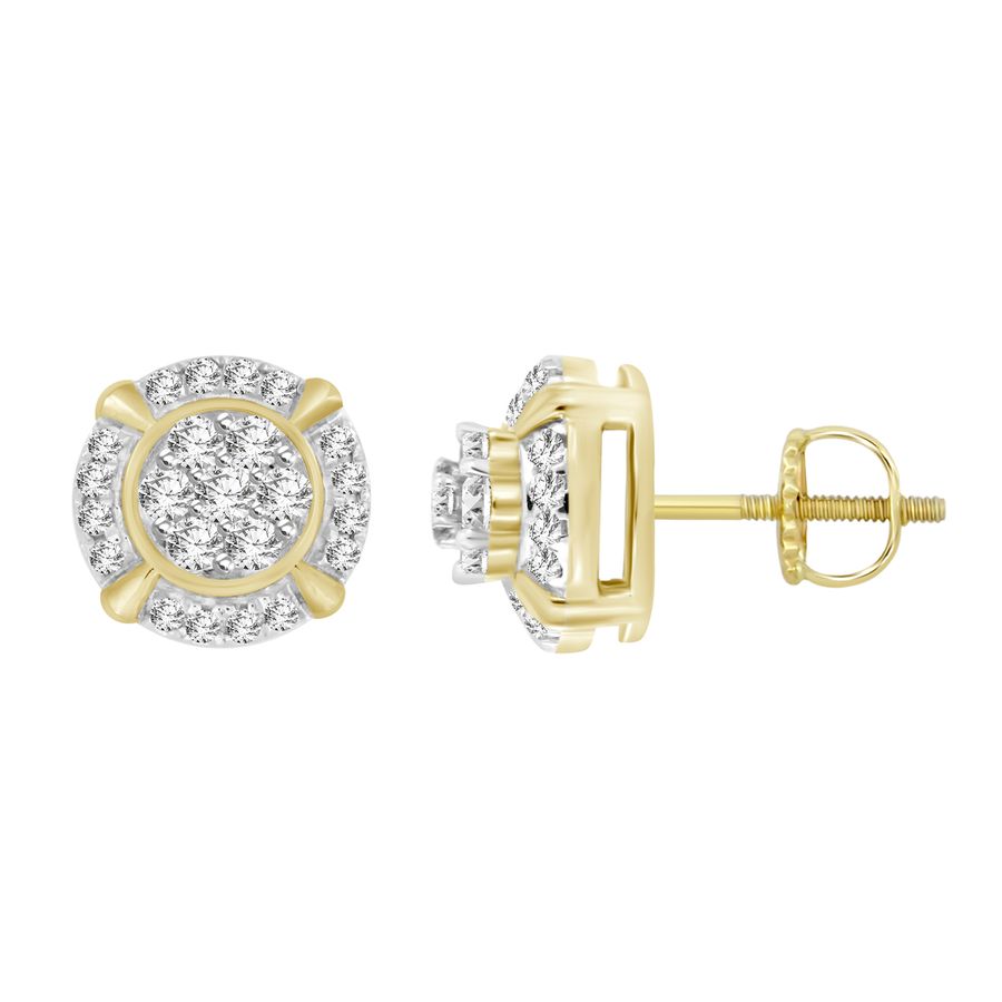 LADIES EARRINGS 0.25CT ROUND DIAMOND 10K YELLOW GOLD 1 LADIES EARRINGS 0.25CT ROUND DIAMOND 10K YELLOW GOLD - Image 1