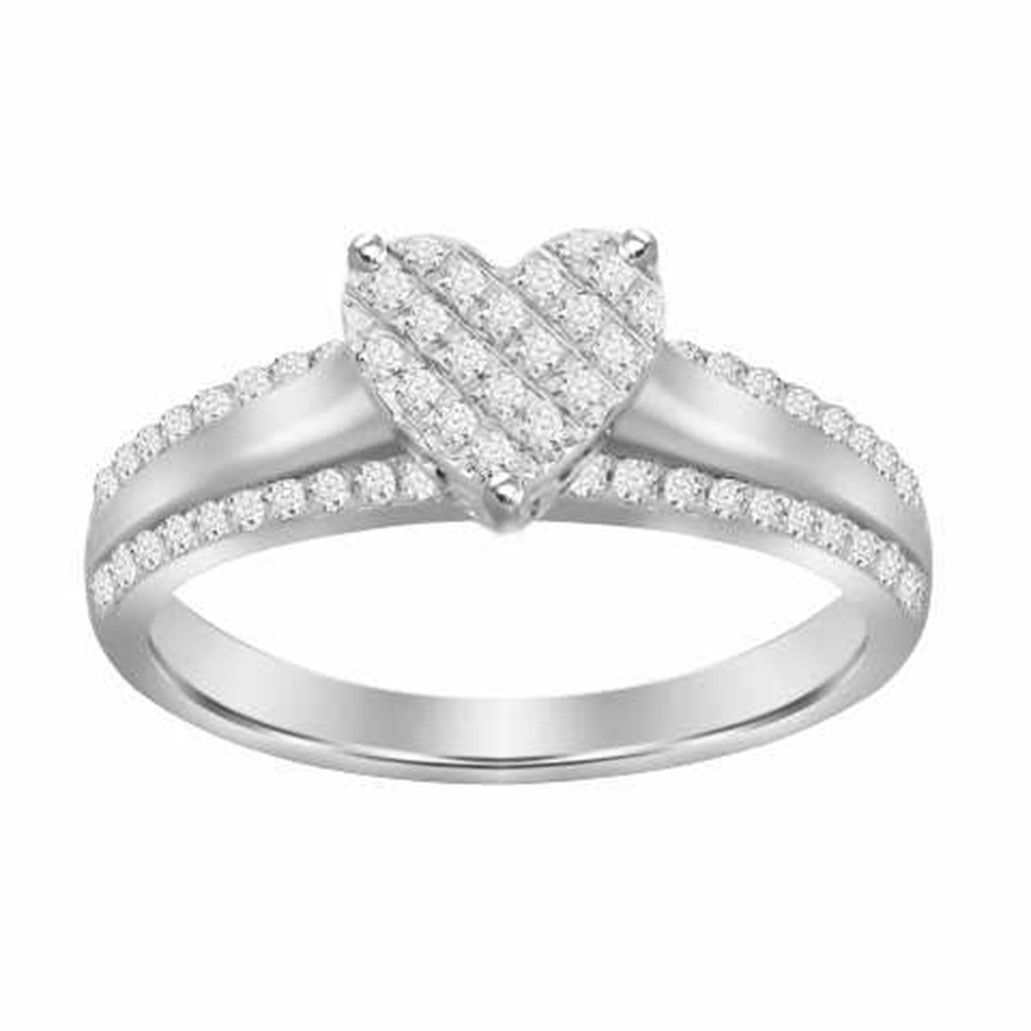 LADIES RING 0.20CT ROUND DIAMOND 10K WHITE GOLD 1 LADIES RING 0.20CT ROUND DIAMOND 10K WHITE GOLD - Image 1