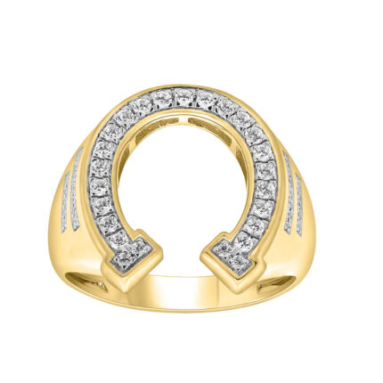 MEN'S RING 0.50CT ROUND DIAMOND 10K YELLOW GOLD