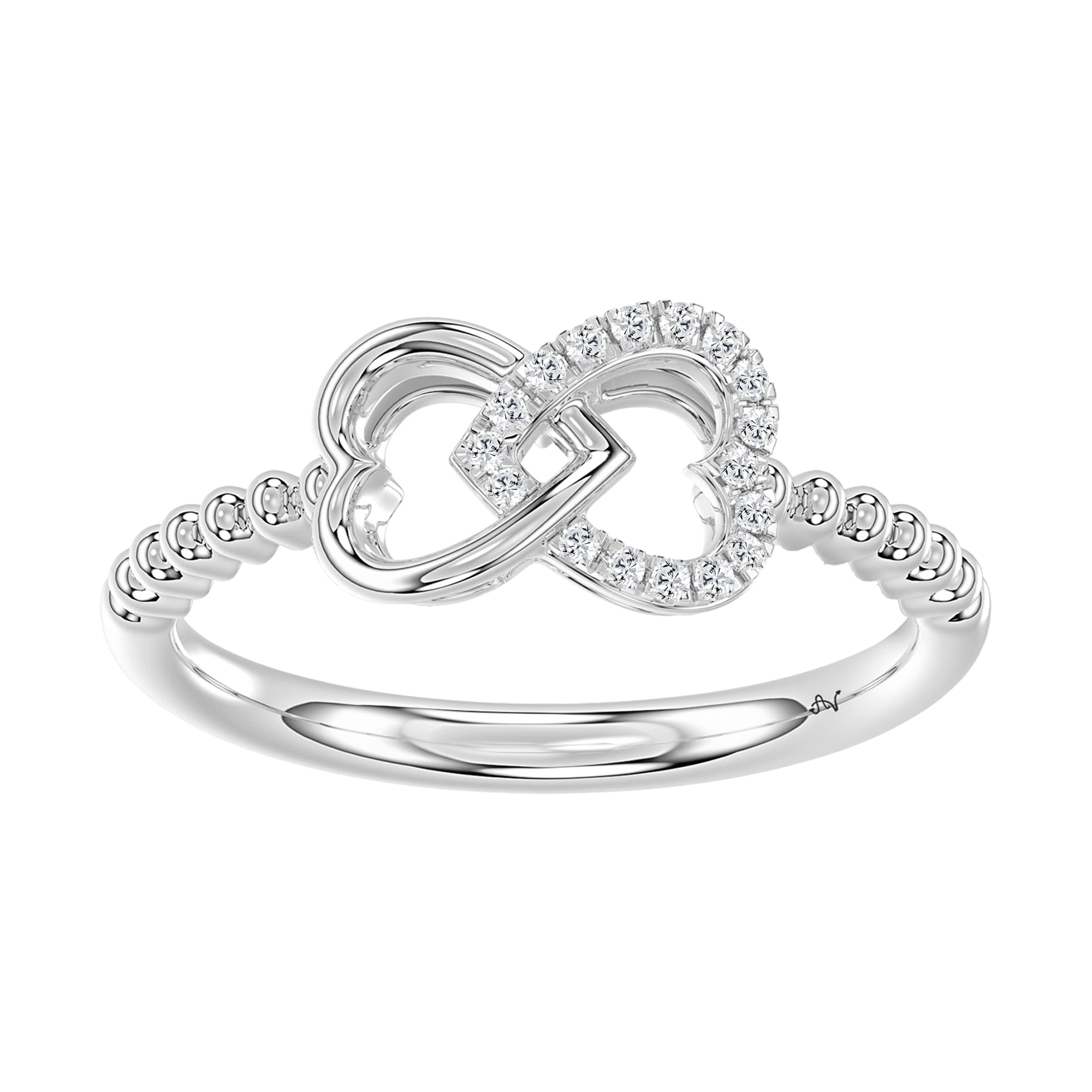 Ladies Infinity Heart Ring 0.10Ct Round Diamond Sterling Silver White Finish – Elegant Women’S Jewelry Gift 1 Ladies Infinity Heart Ring 0.10Ct Round Diamond Sterling Silver White Finish – Elegant Women’S Jewelry Gift - Image 1