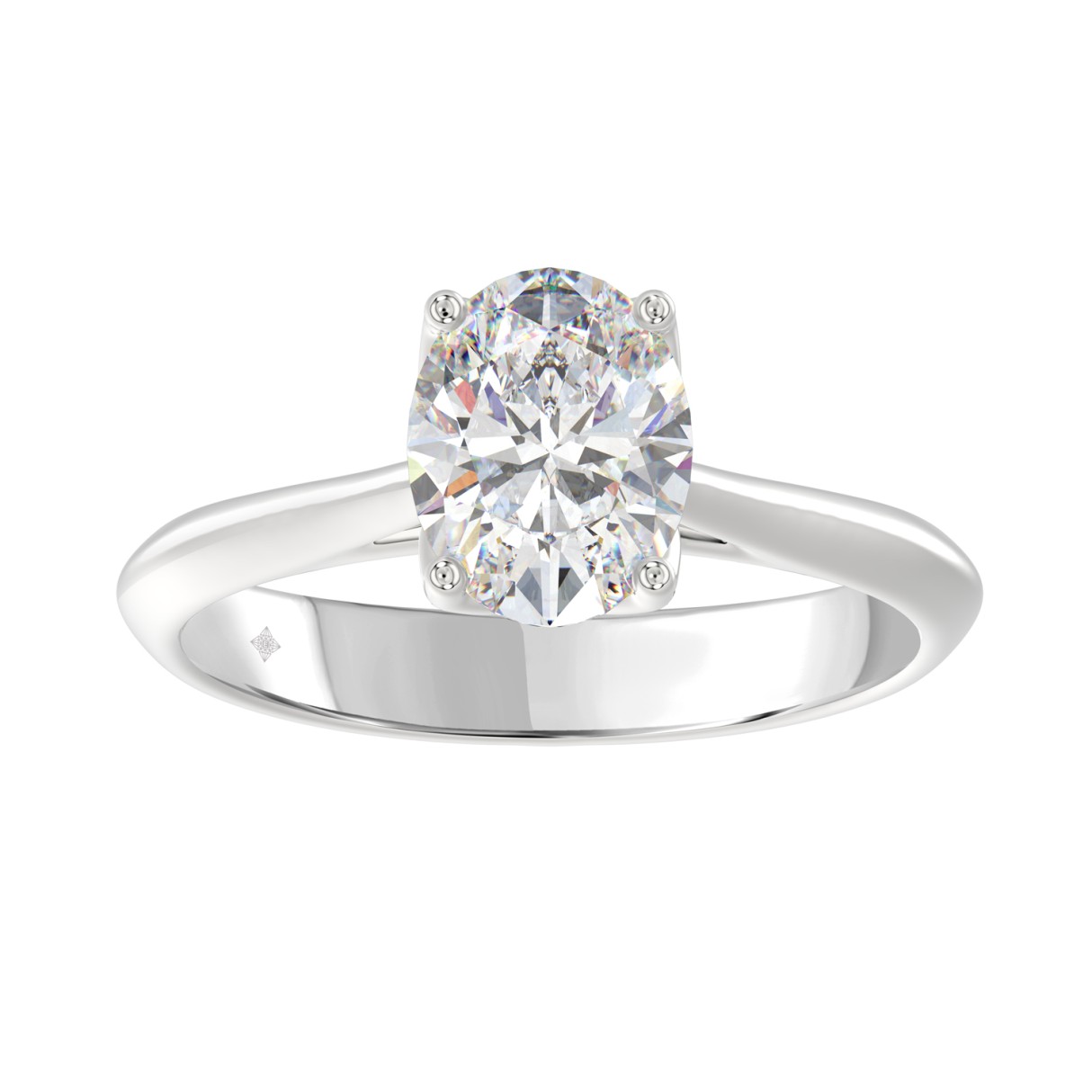 LADIES SOLITAIRE RING 2CT OVAL DIAMOND 14K WHITE GOLD 1 LADIES SOLITAIRE RING 2CT OVAL DIAMOND 14K WHITE GOLD - Image 1