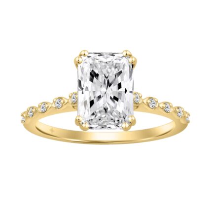 14K  YELLOW GOLD 3.00CT ROUND/RADIANT DIAMOND LADIES RING (CENTER STONE RADIANT DIAMOND 3CT)