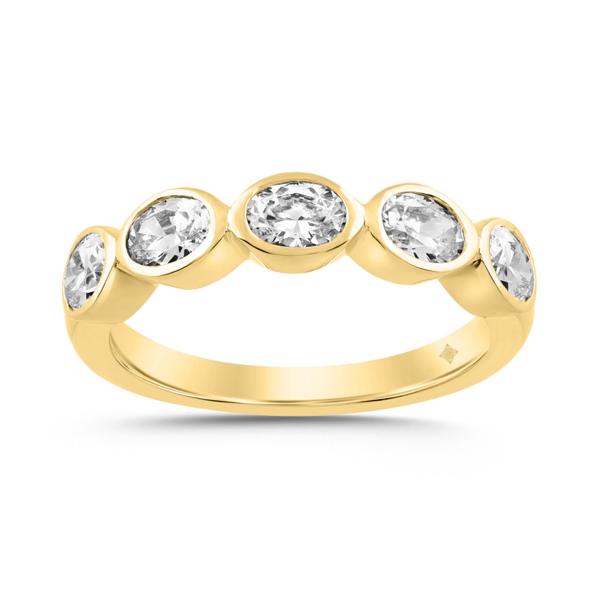 LADIES BAND 1CT OVAL DIAMOND 14K YELLOW GOLD 1 LADIES BAND 1CT OVAL DIAMOND 14K YELLOW GOLD - Image 1