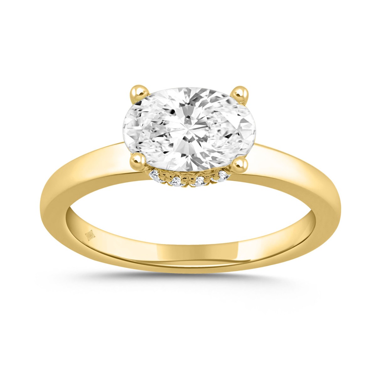 LADIES RING 2 1/6CT ROUND/OVAL DIAMOND 14K YELLOW GOLD (CENTER STONE OVAL DIAMOND 2.00CT) 1 LADIES RING 2 1/6CT ROUND/OVAL DIAMOND 14K YELLOW GOLD (CENTER STONE OVAL DIAMOND 2.00CT) - Image 1