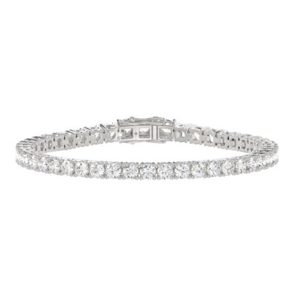 14K WHITE GOLD 3CT ROUND DIAMOND LADIES BRACELET