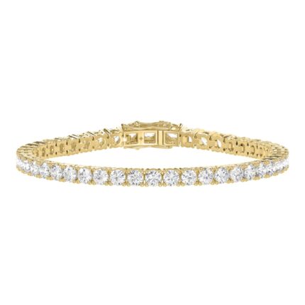 14K YELLOW GOLD 3CT ROUND DIAMOND LADIES BRACELET