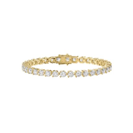 LADIES BRACELET 3CT ROUND DIAMOND 14K YELLOW GOLD