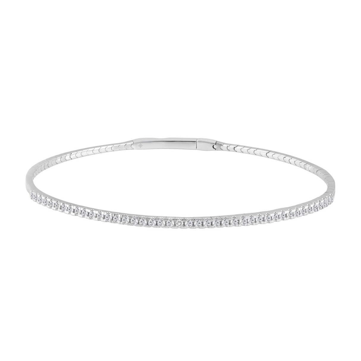 9K WHITE GOLD 1/2CT ROUND DIAMOND LADIES BANGLE 1 9K WHITE GOLD 1/2CT ROUND DIAMOND LADIES BANGLE - Image 1