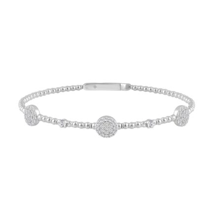 9K WHITE GOLD 5/8CT ROUND DIAMOND LADIES BANGLE