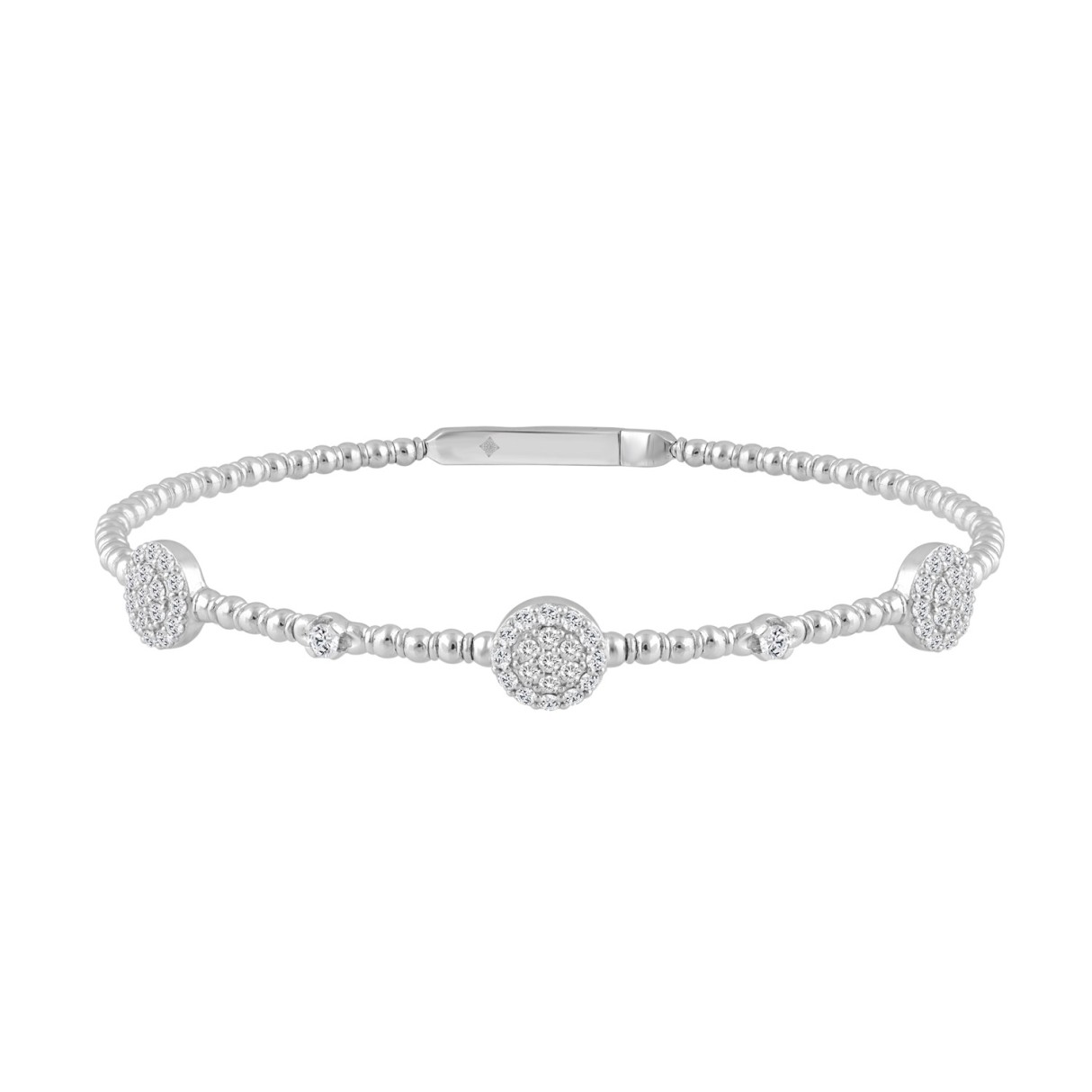 9K WHITE GOLD 5/8CT ROUND DIAMOND LADIES BANGLE 1 9K WHITE GOLD 5/8CT ROUND DIAMOND LADIES BANGLE - Image 1