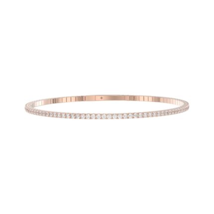 LADIES FLEXIBLE BANGLE 5 1/3CT ROUND DIAMOND 14K ROSE GOLD