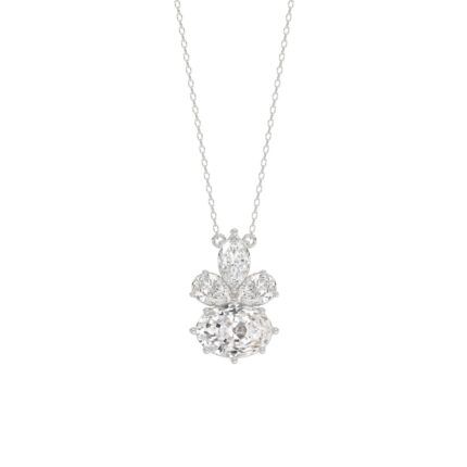 14K WHITE GOLD 1 1/2CT MARQUISE/PEAR/OVAL DIAMOND LADIIES PENDANT WITH CHAIN