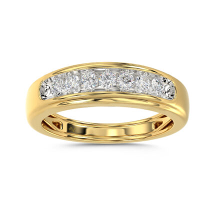 MEN'S BAND 0.50CT ROUND DIAMOND 10K YELLOW GOLD