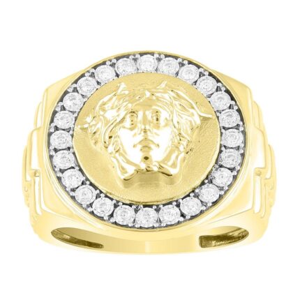 MEN'S RING 0.25CT ROUND DIAMOND 10K YELLOW GOLD