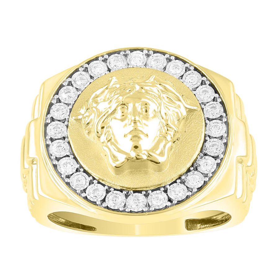 MEN'S RING 0.25CT ROUND DIAMOND 10K YELLOW GOLD 1 MEN'S RING 0.25CT ROUND DIAMOND 10K YELLOW GOLD - Image 1