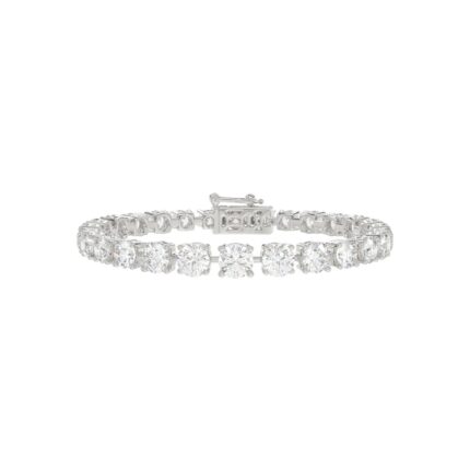 LADIES BRACELET 6 1/2CT ROUND DIAMOND 14K WHITE GOLD