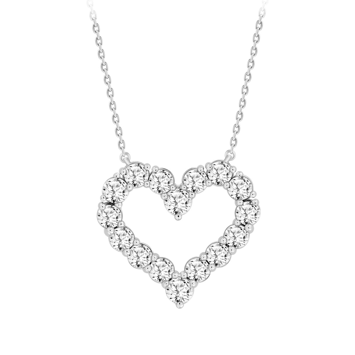 LADIES NECKLACE 3 1/3CT ROUND DIAMOND 14K WHITE GOLD 1 LADIES NECKLACE 3 1/3CT ROUND DIAMOND 14K WHITE GOLD - Image 1