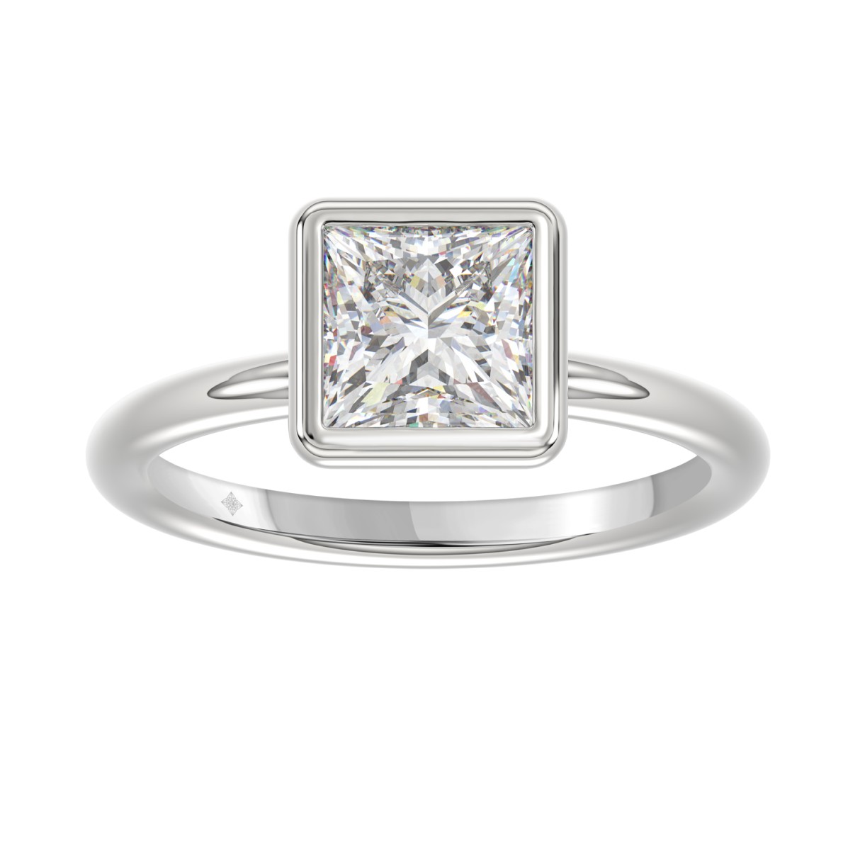 LADIES SOLITAIRE RING 2CT PRINCESS DIAMOND 14K WHITE GOLD (CENTER STONE PRINCESS DIAMOND 2CT ) 1 LADIES SOLITAIRE RING 2CT PRINCESS DIAMOND 14K WHITE GOLD (CENTER STONE PRINCESS DIAMOND 2CT ) - Image 1