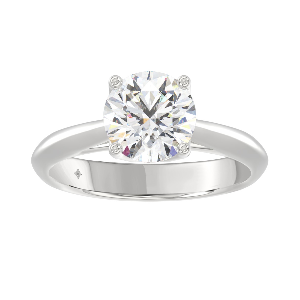LADIES SOLITAIRE RING 2CT ROUND DIAMOND 14K WHITE GOLD 1 LADIES SOLITAIRE RING 2CT ROUND DIAMOND 14K WHITE GOLD - Image 1