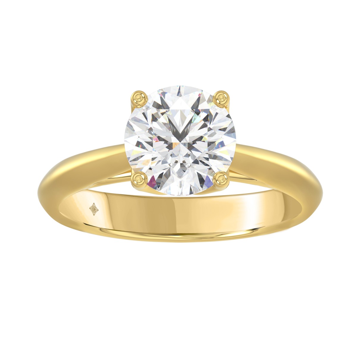 LADIES SOLITAIRE RING 2CT ROUND DIAMOND 14K YELLOW GOLD 1 LADIES SOLITAIRE RING 2CT ROUND DIAMOND 14K YELLOW GOLD - Image 1