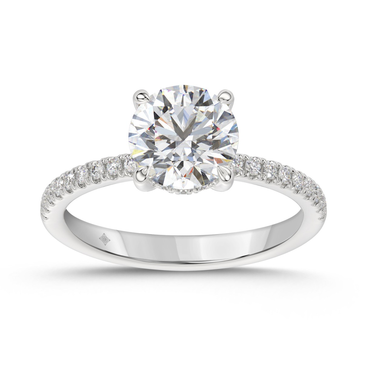 14K WHITE GOLD 1 3/4CT ROUND DIAMOND LADIES RING (CENTER STONE ROUND DIAMOND 1 1/2CT) 1 14K WHITE GOLD 1 3/4CT ROUND DIAMOND LADIES RING (CENTER STONE ROUND DIAMOND 1 1/2CT) - Image 1