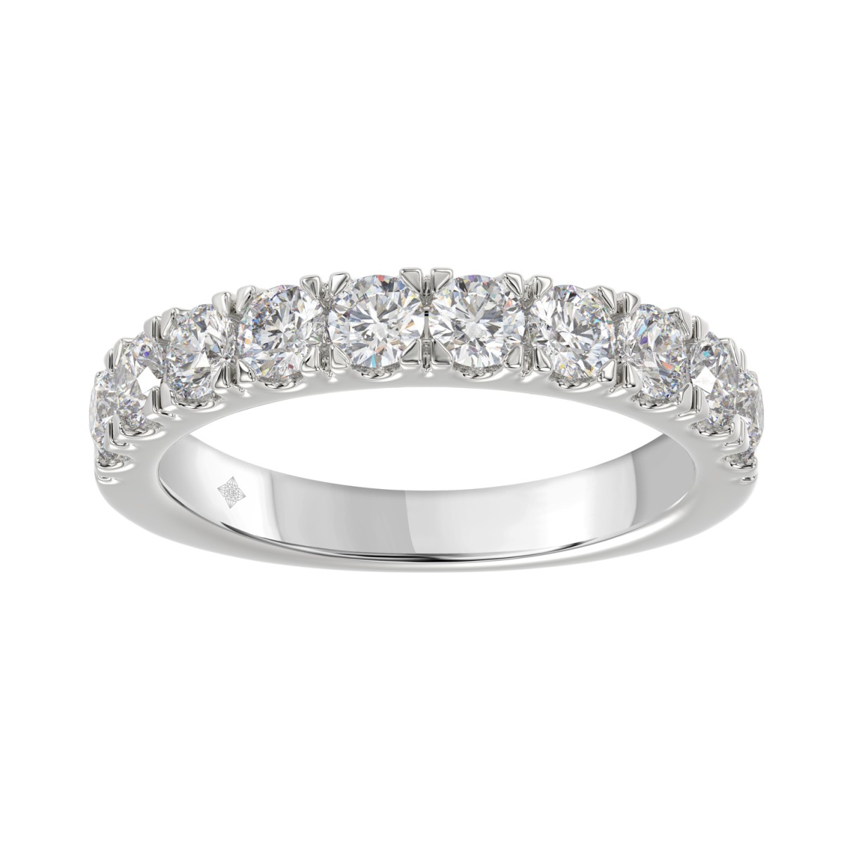 14K WHITE GOLD 1.00CT ROUND DIAMOND LADIES BAND 1 14K WHITE GOLD 1.00CT ROUND DIAMOND LADIES BAND - Image 1