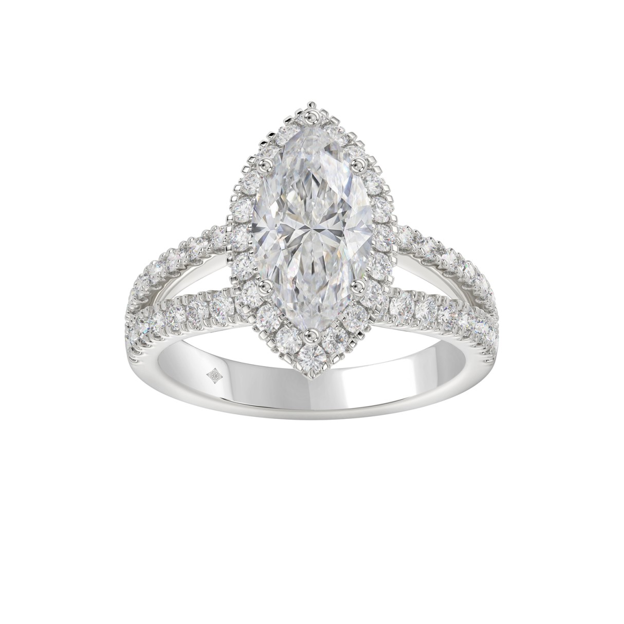 14K WHITE GOLD 3.00CT ROUND/MARQUISE DIAMOND LADIES RING (CENTER STONE MARQUISE DIAMOND 2CT) 1 14K WHITE GOLD 3.00CT ROUND/MARQUISE DIAMOND LADIES RING (CENTER STONE MARQUISE DIAMOND 2CT) - Image 1