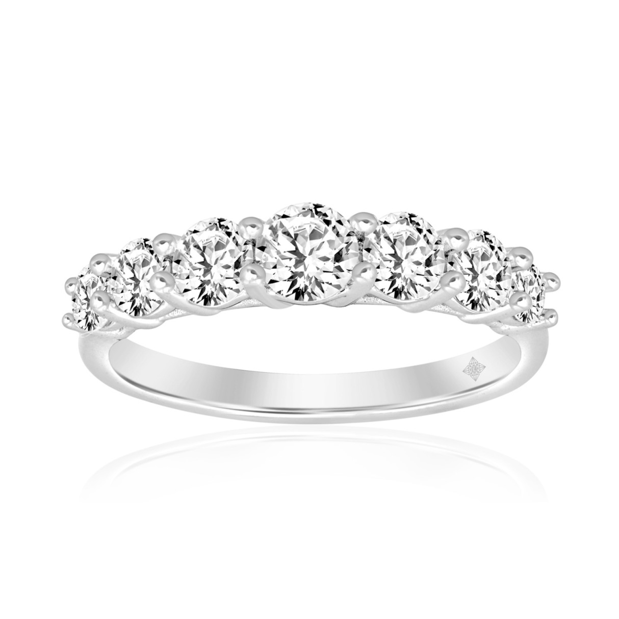 LADIES BAND 1 1/4CT ROUND DIAMOND 14K WHITE GOLD 1 LADIES BAND 1 1/4CT ROUND DIAMOND 14K WHITE GOLD - Image 1