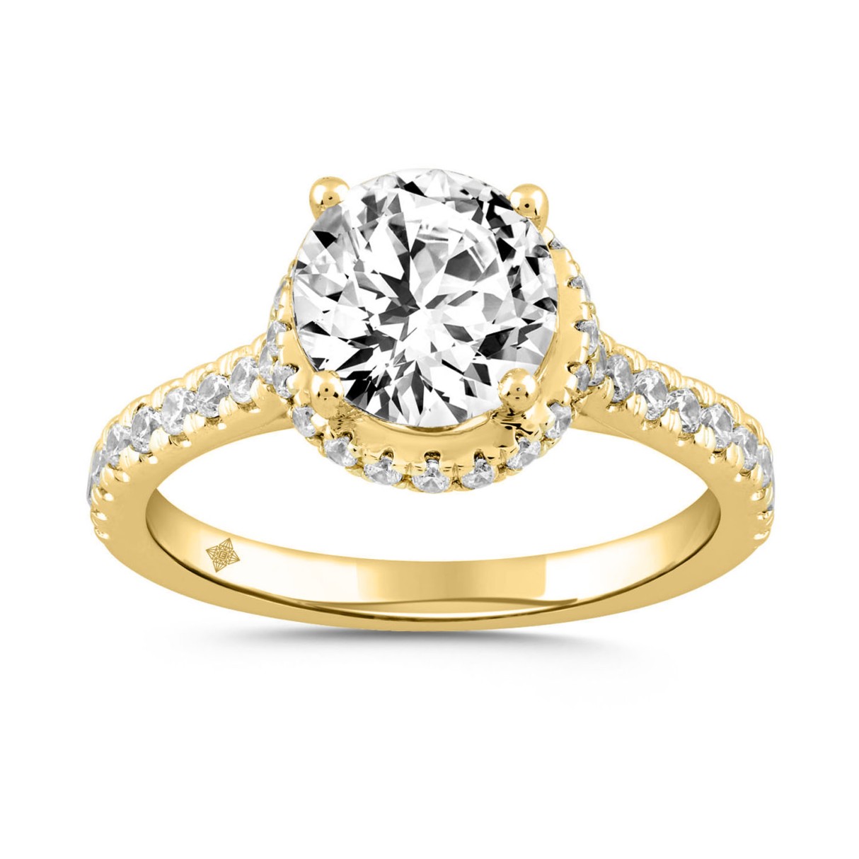 LADIES RING 2 1/2CT ROUND DIAMOND 14K YELLOW GOLD (CENTER STONE ROUND DIAMOND 2CT ) 1 LADIES RING 2 1/2CT ROUND DIAMOND 14K YELLOW GOLD (CENTER STONE ROUND DIAMOND 2CT ) - Image 1