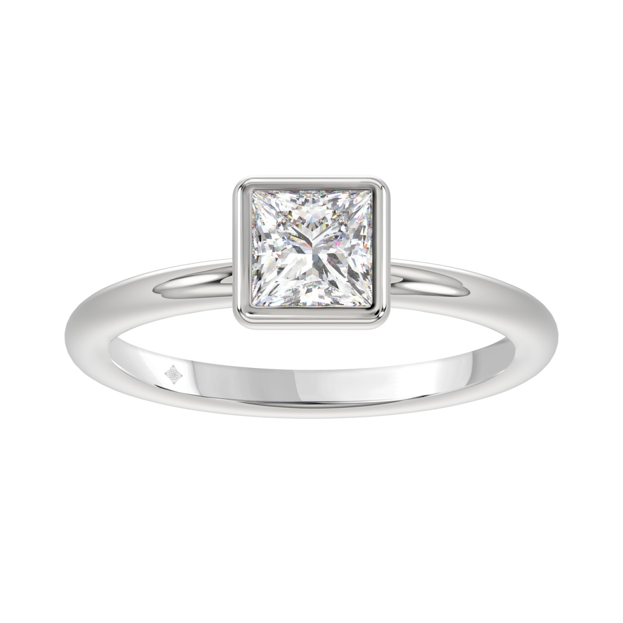 LADIES SOLITAIRE RING 1CT PRINCESS DIAMOND 14K WHITE GOLD (CENTER STONE PRINCESS DIAMOND 1CT ) 1 LADIES SOLITAIRE RING 1CT PRINCESS DIAMOND 14K WHITE GOLD (CENTER STONE PRINCESS DIAMOND 1CT ) - Image 1