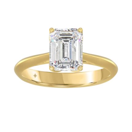LADIES SOLITAIRE RING 2 1/2CT EMERALD DIAMOND 14K YELLOW GOLD (CENTER STONE EMERALD DIAMOND 2 1/2CT)