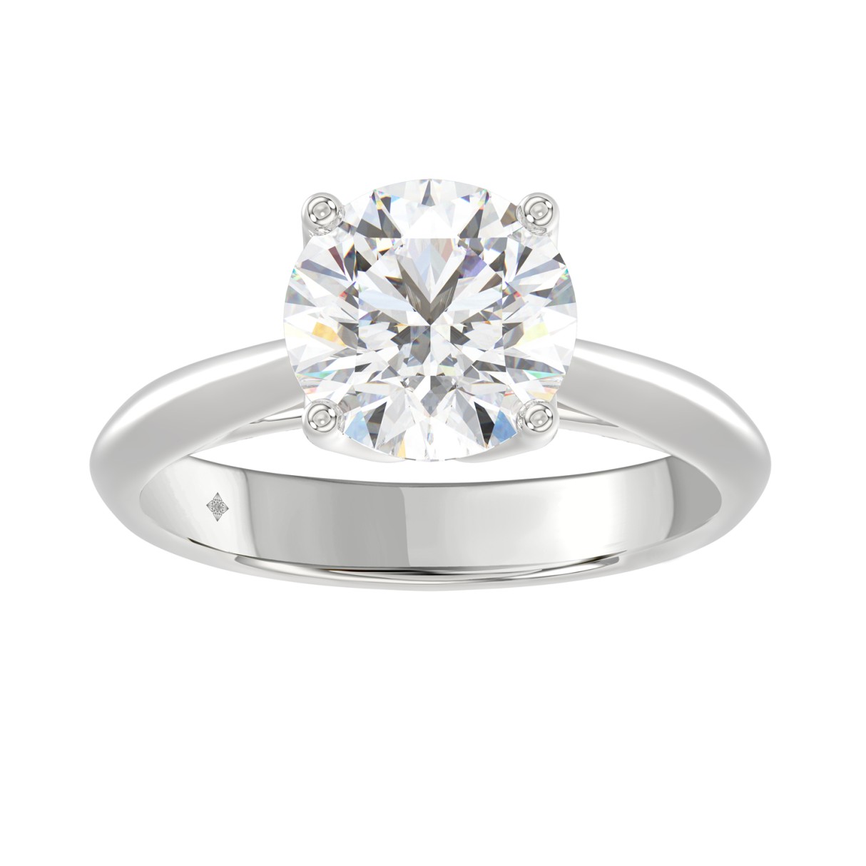LADIES SOLITAIRE RING 2 1/2CT ROUND DIAMOND 14K WHITE GOLD 1 LADIES SOLITAIRE RING 2 1/2CT ROUND DIAMOND 14K WHITE GOLD - Image 1