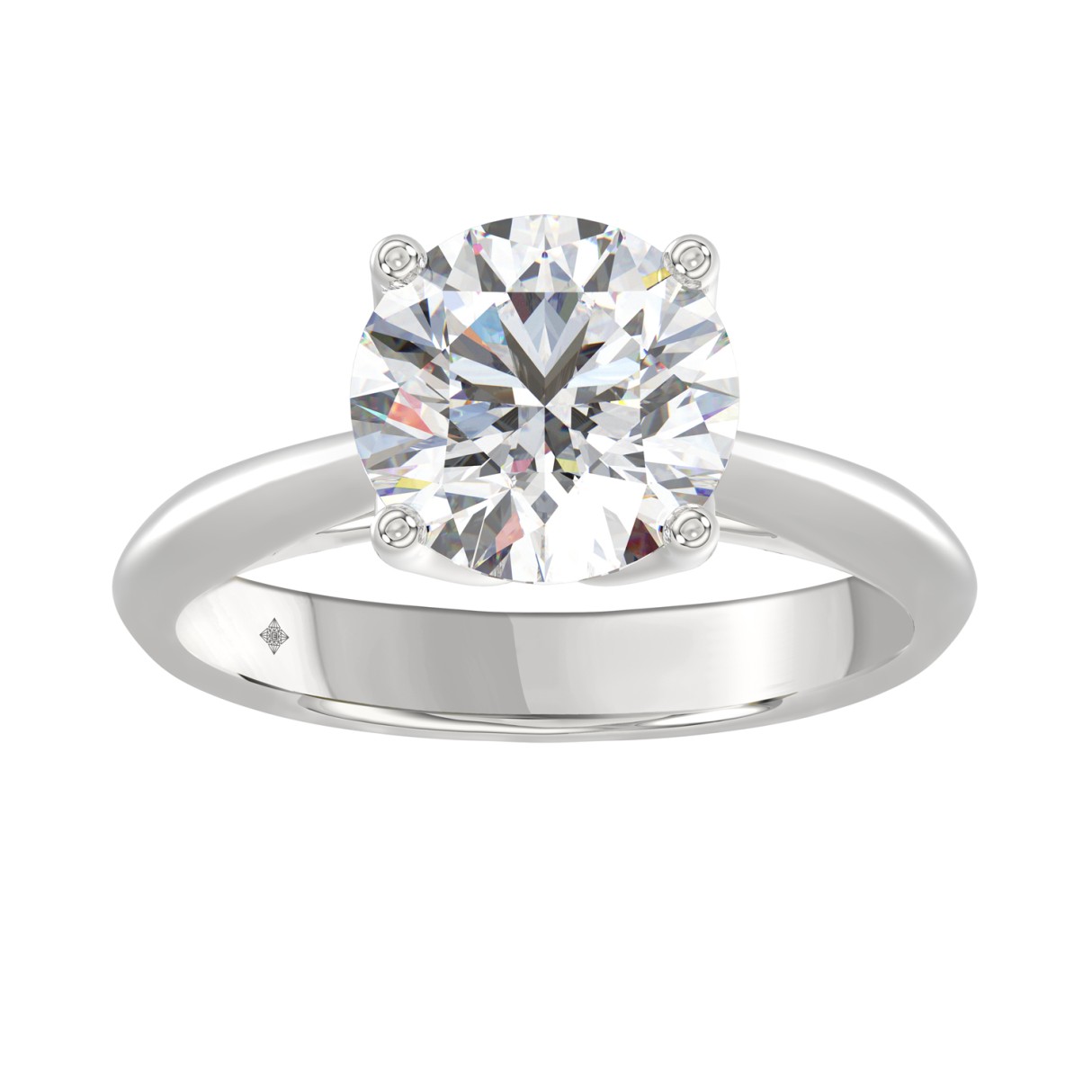 LADIES SOLITAIRE RING 3CT ROUND DIAMOND 14K WHITE GOLD 1 LADIES SOLITAIRE RING 3CT ROUND DIAMOND 14K WHITE GOLD - Image 1