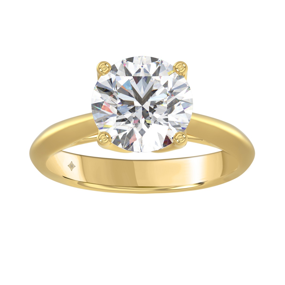 LADIES SOLITAIRE RING 3CT ROUND DIAMOND 14K YELLOW GOLD 1 LADIES SOLITAIRE RING 3CT ROUND DIAMOND 14K YELLOW GOLD - Image 1