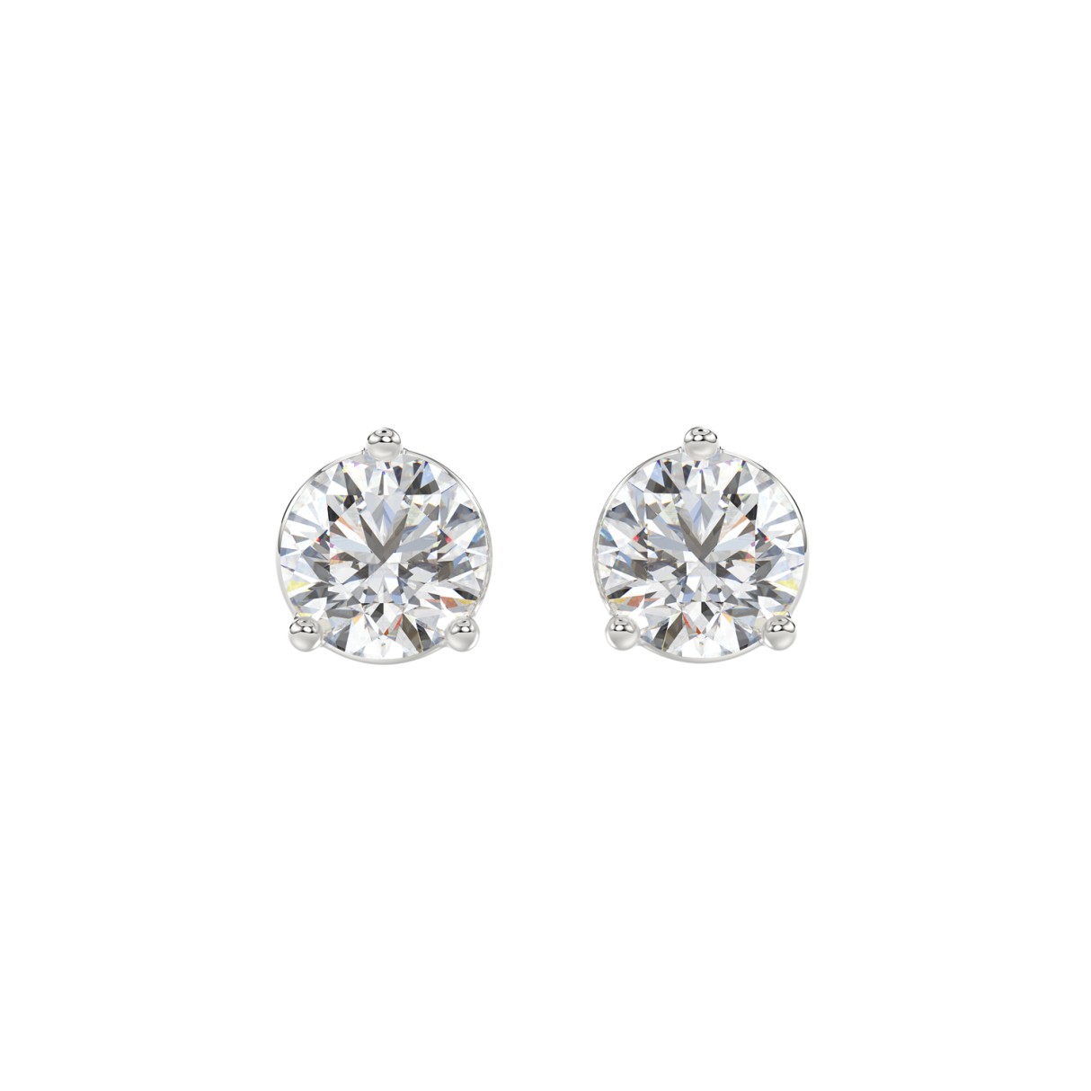 14K WHITE GOLD 3CT ROUND DIAMOND LADIES SOLITAIRE EARRINGS (CENTER STONE ROUND DIAMOND 1 1/2CT) 1 14K WHITE GOLD 3CT ROUND DIAMOND LADIES SOLITAIRE EARRINGS (CENTER STONE ROUND DIAMOND 1 1/2CT) - Image 1