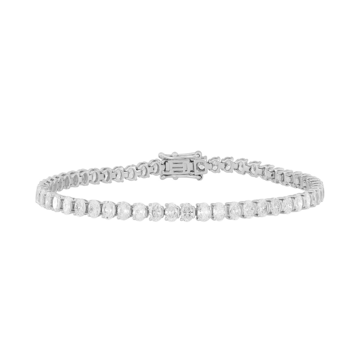LADIES BRACELET 7CT OVAL DIAMOND 14K WHITE GOLD 1 LADIES BRACELET 7CT OVAL DIAMOND 14K WHITE GOLD - Image 1