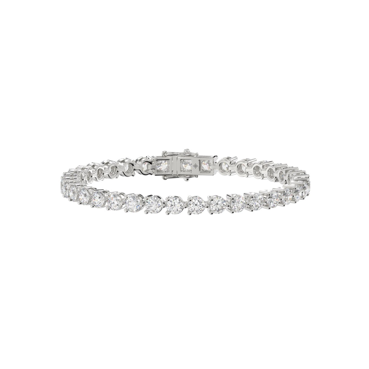 LADIES BRACELET 7CT ROUND DIAMOND 14K WHITE GOLD 1 LADIES BRACELET 7CT ROUND DIAMOND 14K WHITE GOLD - Image 1