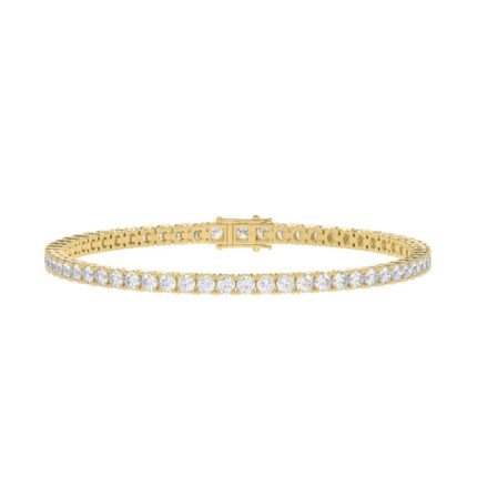 LADIES BRACELET 7CT ROUND DIAMOND 14K YELLOW GOLD
