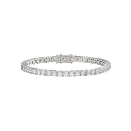 LADIES BRACELET 9CT ROUND DIAMOND 14K WHITE GOLD
