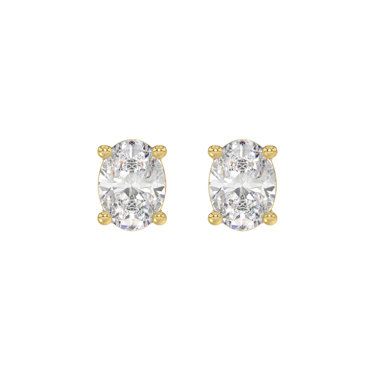 LADIES SOLITAIRE EARRINGS 3CT OVAL DIAMOND 14K YELLOW GOLD (CENTER STONE OVAL DIAMOND 1 1/2CT ) 1 LADIES SOLITAIRE EARRINGS 3CT OVAL DIAMOND 14K YELLOW GOLD (CENTER STONE OVAL DIAMOND 1 1/2CT ) - Image 1
