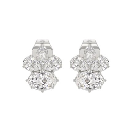 14K WHITE GOLD 1 3/4CT MARQUISE/PEAR/OVAL DIAMOND LADIES EARRINGS